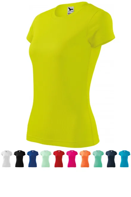 Dames sport T-shirt, Neon Geel