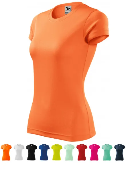 Dames sport T-shirt, neon mandarijn