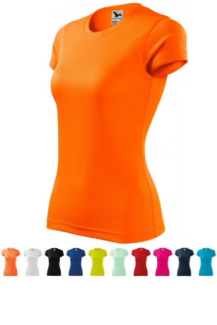 Dames sport T-shirt, neon oranje