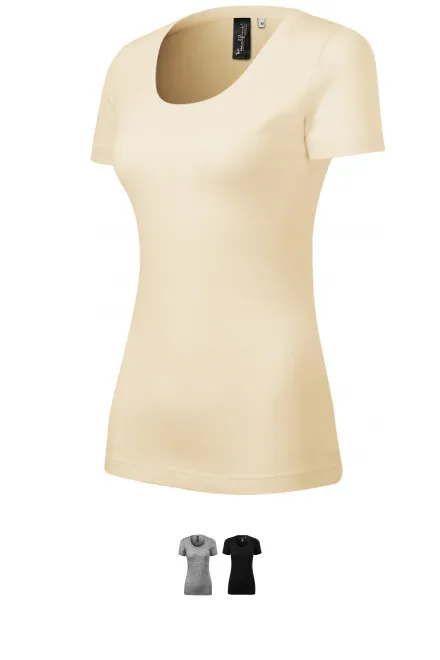 Dames T-shirt van merinowol, amandel