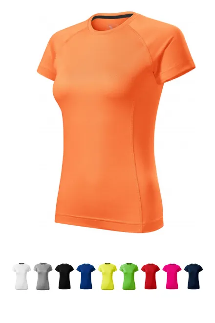 Dames T-shirt voor sport, neon mandarijn