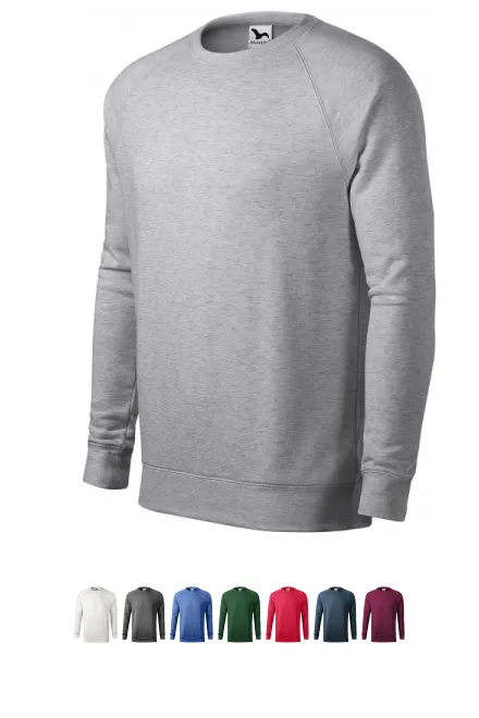 Eenvoudig sweatshirt voor heren, zilver marmer