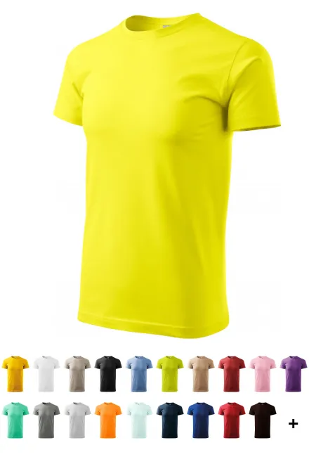 Eenvoudig T-shirt voor heren, citroen geel