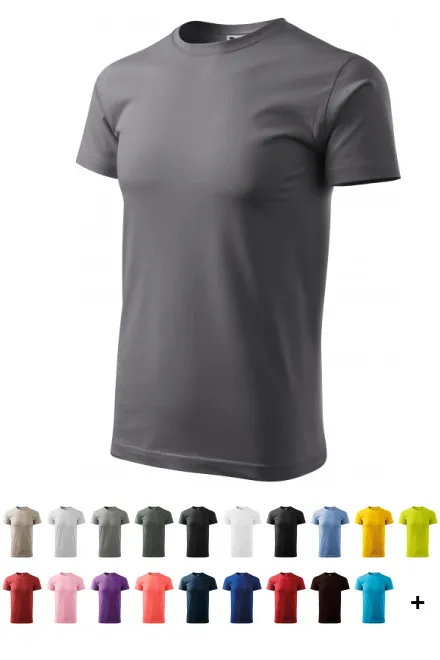 Eenvoudig T-shirt voor heren, staal grijs