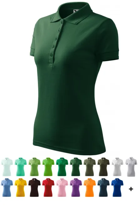 Elegant dames poloshirt, fles groen