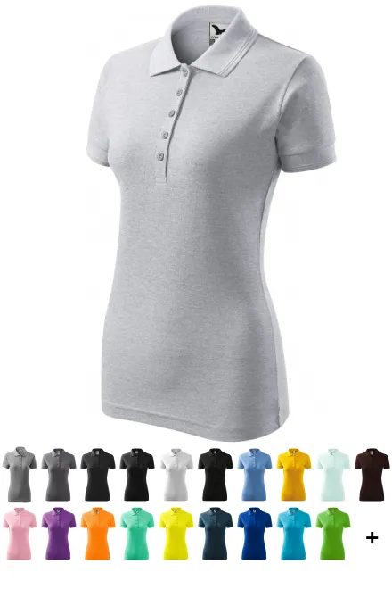 Elegant dames poloshirt, lichtgrijs marmer