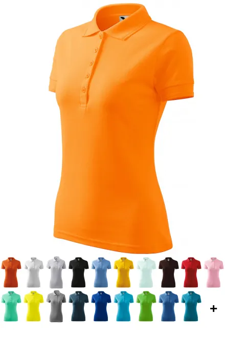 Elegant dames poloshirt, Mandarijn sinaasappel