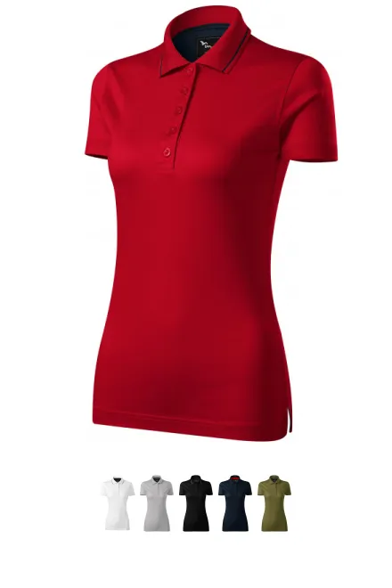 Elegant gemerceriseerd damespoloshirt, formula red