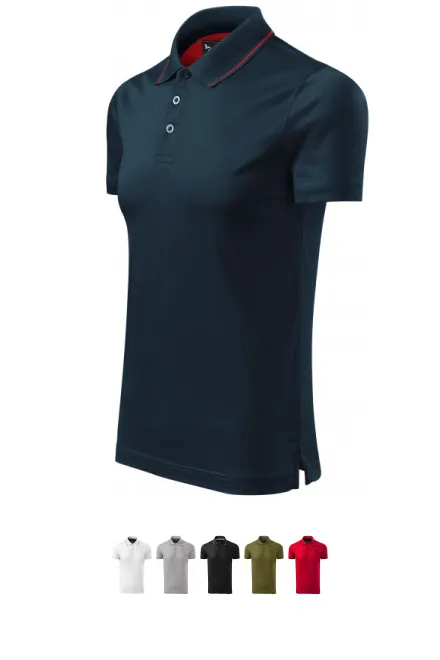 Elegant gemerceriseerd poloshirt voor heren, donkerblauw