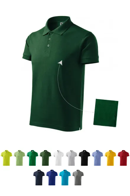 Elegant poloshirt voor heren, fles groen