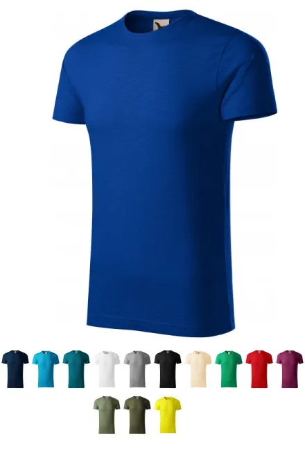 Heren T-shirt, gestructureerd biologisch katoen, koningsblauw