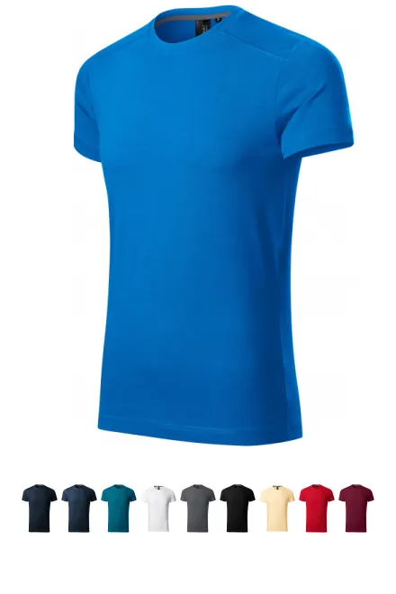 Heren T-shirt versierd, oceaanblauw