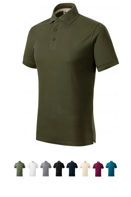 Herenpoloshirt van biologisch katoen, military