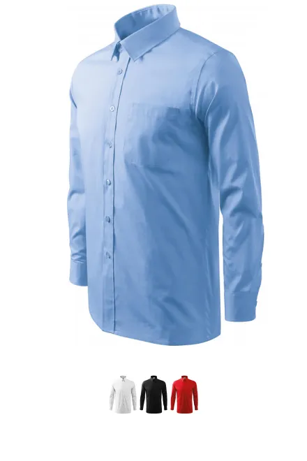 Herenshirt met lange mouwen, hemelsblauw