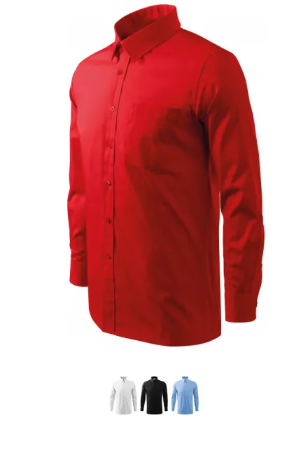 Herenshirt met lange mouwen, rood