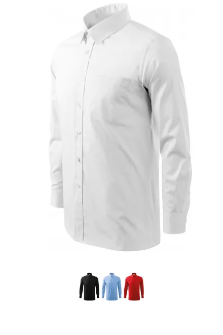 Herenshirt met lange mouwen, witte