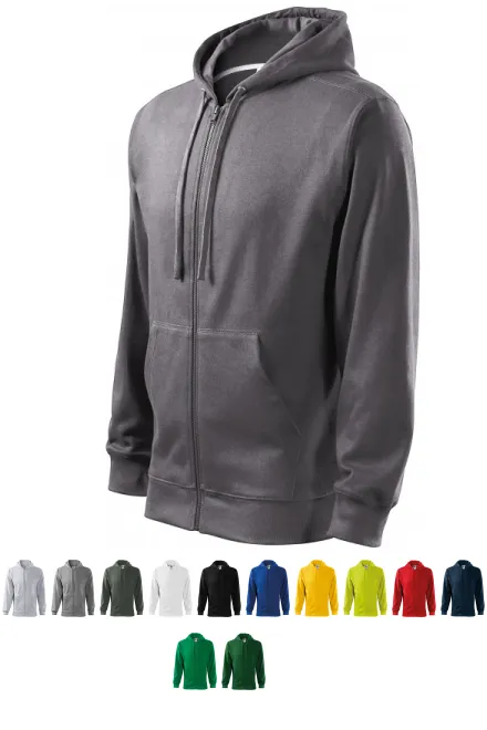 Herensweatshirt met capuchon, staal grijs