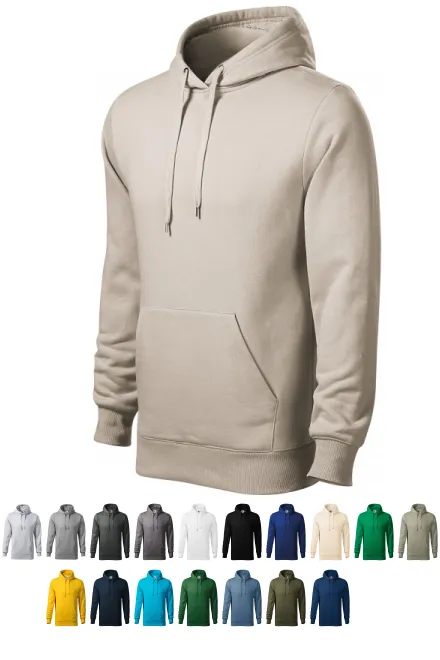 Herensweatshirt met capuchon zonder rits, ijsgrijs