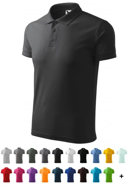 Los poloshirt voor heren, antraciet marmer