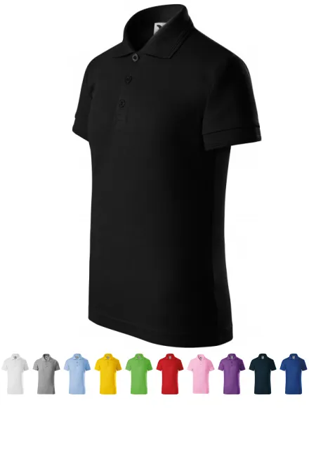 Poloshirt voor kinderen, zwart