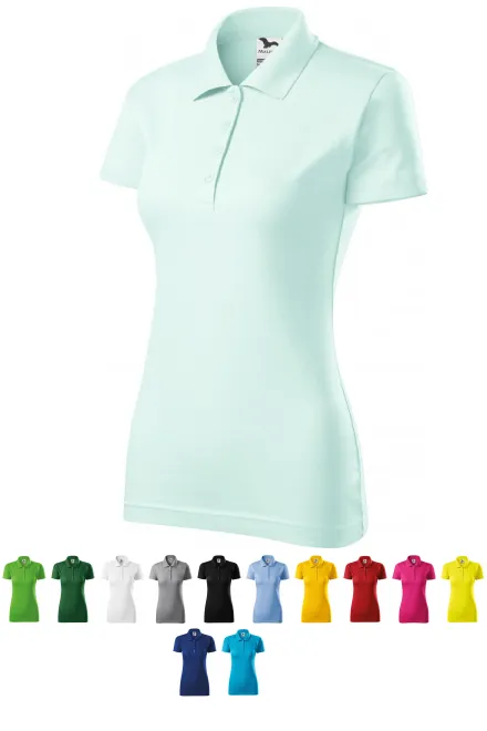 Slim-fit poloshirt voor dames, ijsgroen