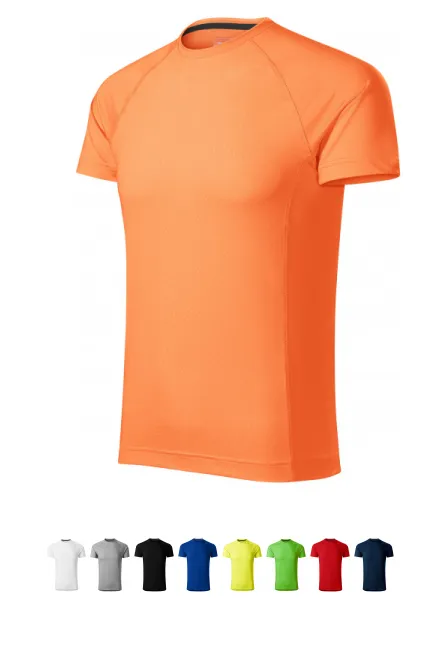 Sport-T-shirt voor heren, neon mandarijn