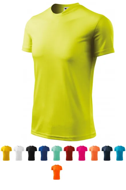Sport-T-shirt voor kinderen, Neon Geel