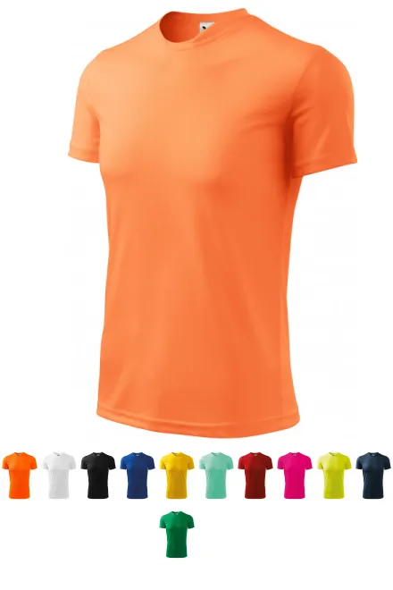 Sport-T-shirt voor kinderen, neon mandarijn