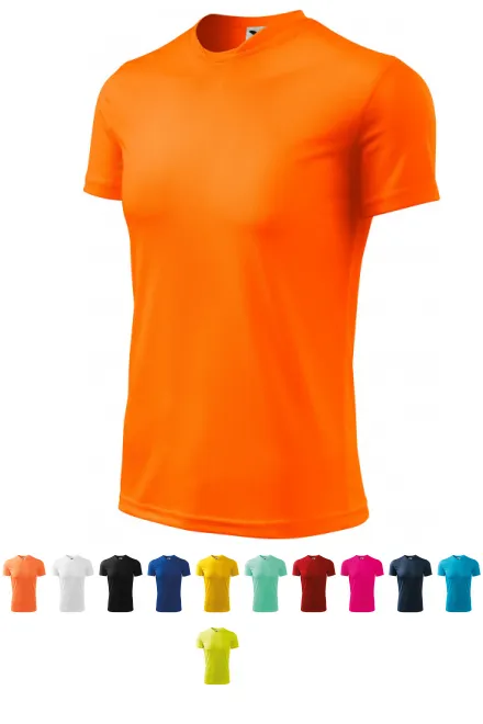 Sport-T-shirt voor kinderen, neon oranje