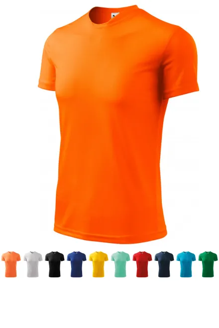 T-shirt met asymmetrische halslijn, neon oranje