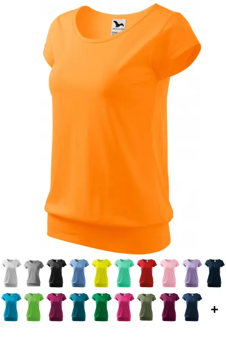 Trendy dames T-shirt, Mandarijn sinaasappel