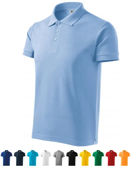 Zwaargewicht poloshirt voor heren, hemelsblauw