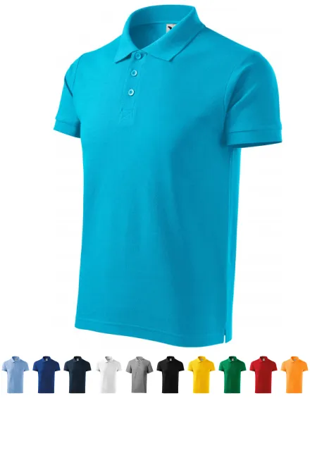 Zwaargewicht poloshirt voor heren, turkoois