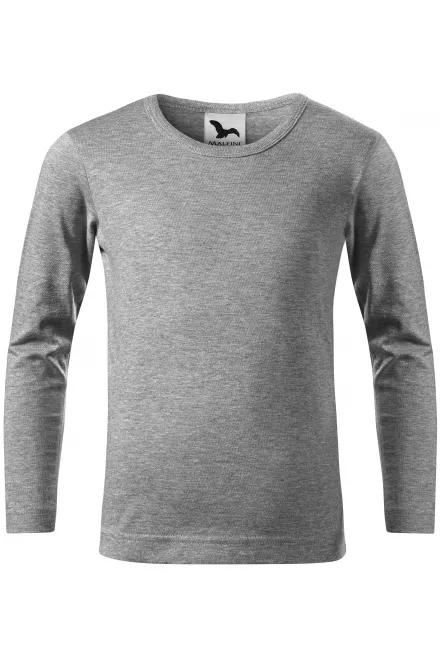 Kinder T-shirt met lange mouwen - donkergrijs marmer, 146 cm / 10 jaar