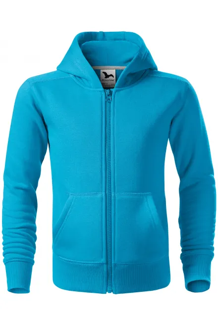 Kindersweatshirt met capuchon - turkoois, 122 cm / 6 jaar