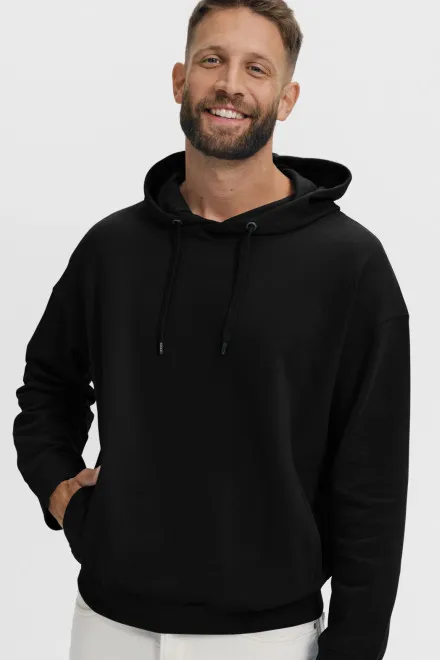Comfortabele herenhoodie, zwart