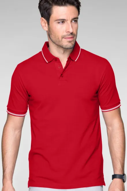 Contrasterend poloshirt voor heren, formula red