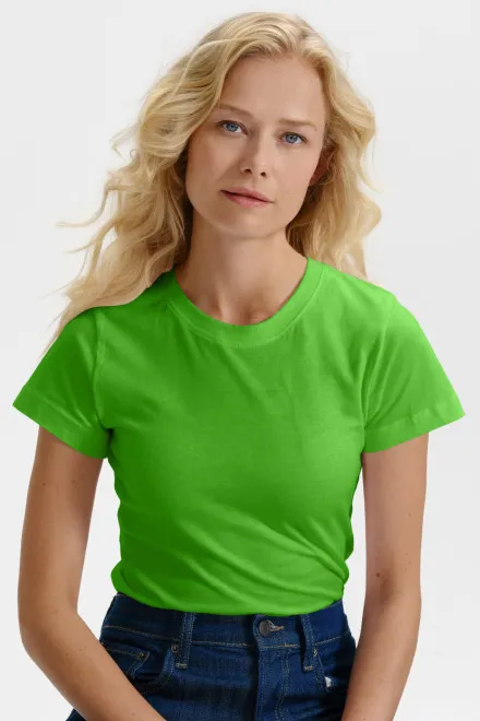 Dames eenvoudig T-shirt, appel groen