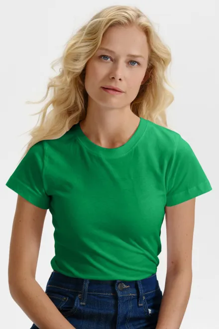Dames eenvoudig T-shirt, gras groen