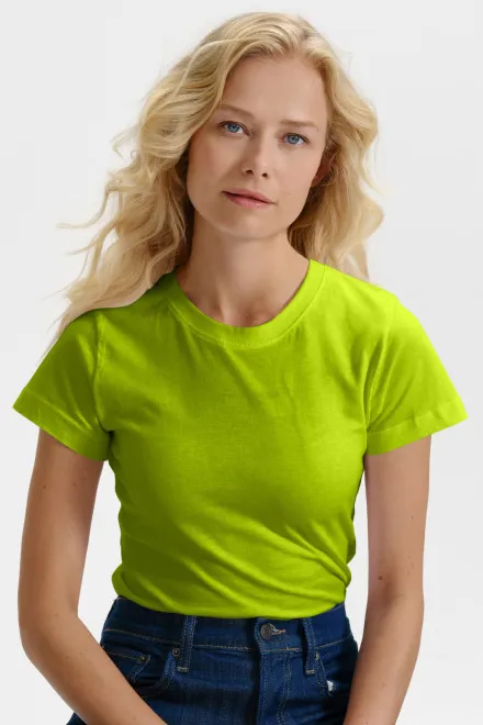 Dames eenvoudig T-shirt, limoen groen