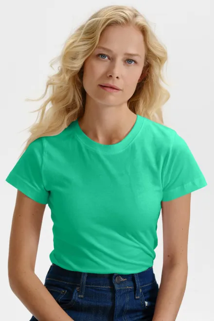 Dames eenvoudig T-shirt, munt