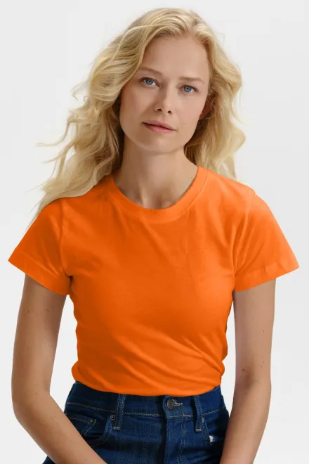 Dames eenvoudig T-shirt, oranje