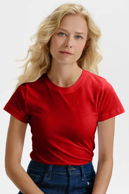 Dames eenvoudig T-shirt, rood