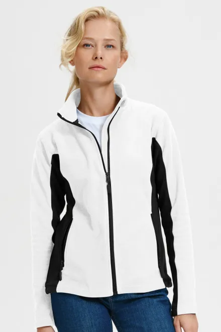 Dames fleece contrast jack, witte
