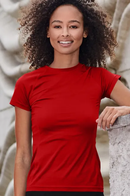 Dames T-shirt voor sport, rood
