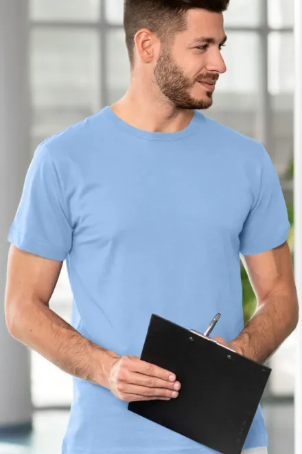 Duurzaam heren-T-shirt, hemelsblauw