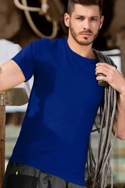 Duurzaam heren T-shirt zwaarder, koningsblauw