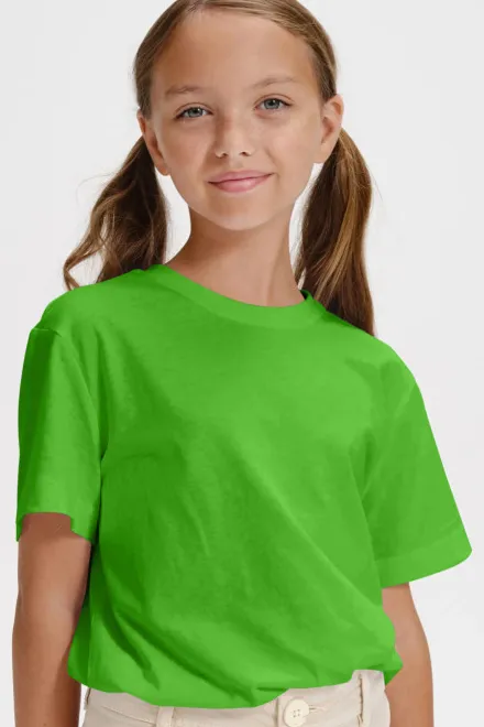 Eenvoudig kinder T-shirt, appel groen