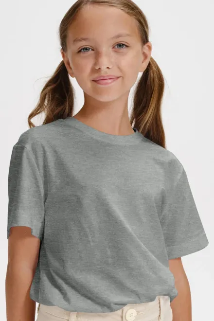 Eenvoudig kinder T-shirt, donkergrijs marmer