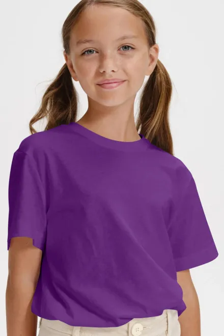 Eenvoudig kinder T-shirt, purper